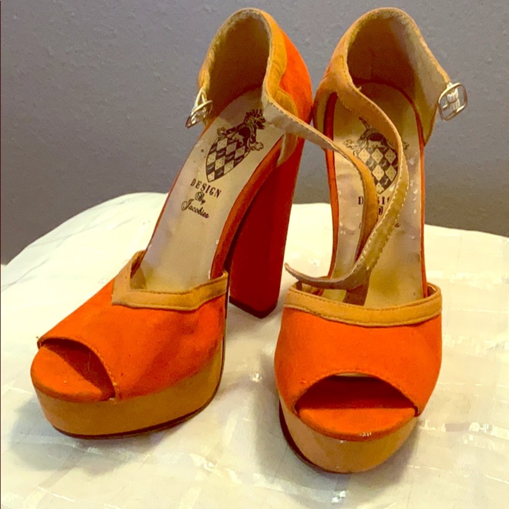 Orange vintage looking heels